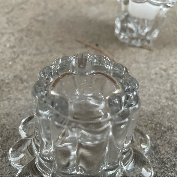 Vintage.MADE IN ITALY. Two Glass Candle Stick Holders - Picture 7 of 8